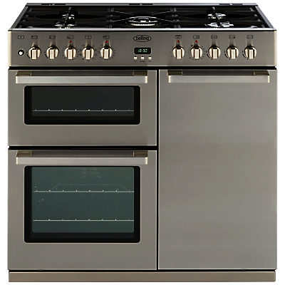 Belling DB4 Deluxe 90DFT MF Dual Fuel Range Cooker, Professional Stainless Steel Belling DB4 Deluxe 90DFT MF Dual Fuel Range Cooker, Professional Stainless Steel
